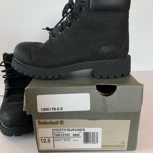 Boys Timberland 6" Premium Boots - Black, Size 12.5